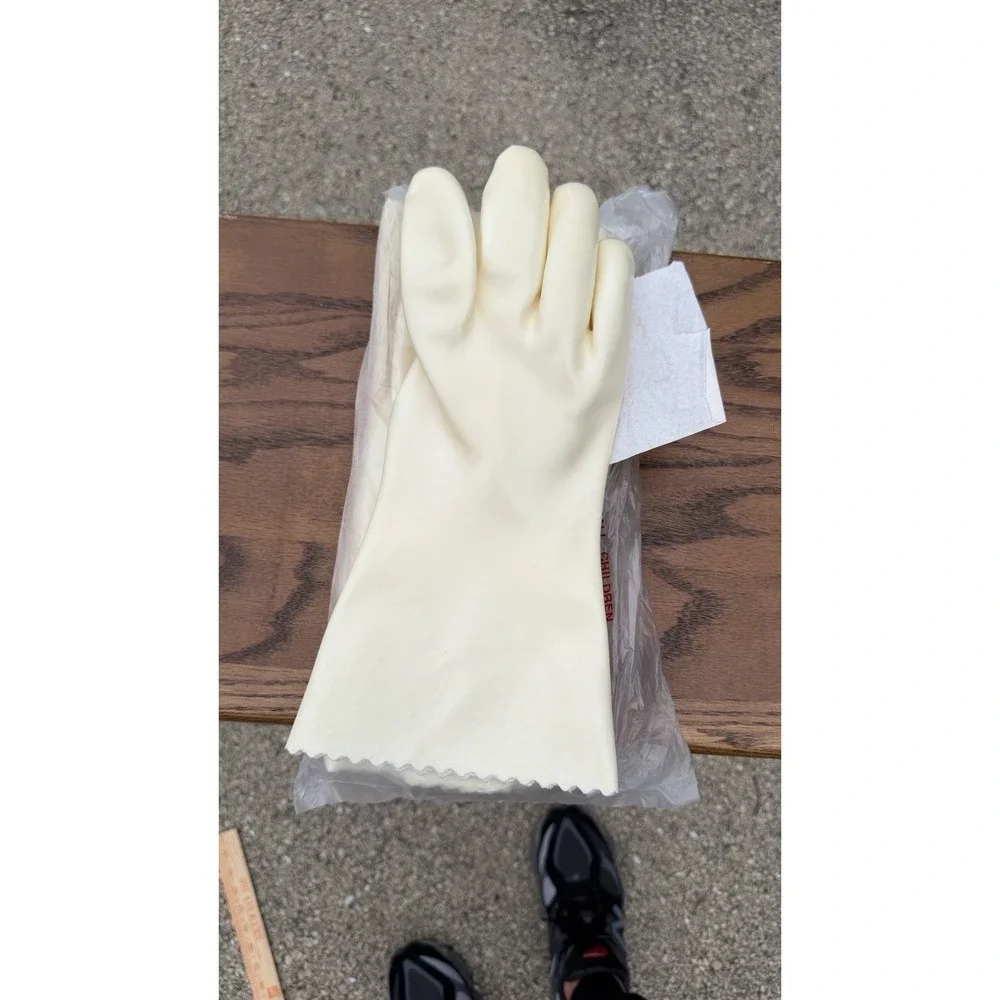 New Fleece‎ Lined Rubber Cleaning Gloves Household Kitchen Pair